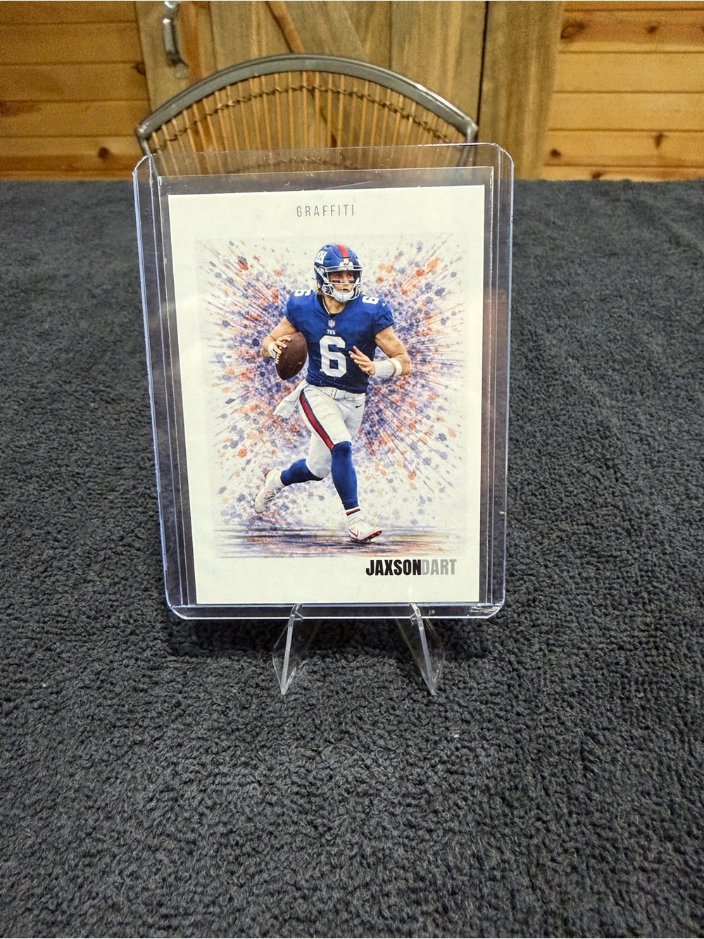 Jaxson Dart ‘Graffiti’ Football Trading Card - Blue & White